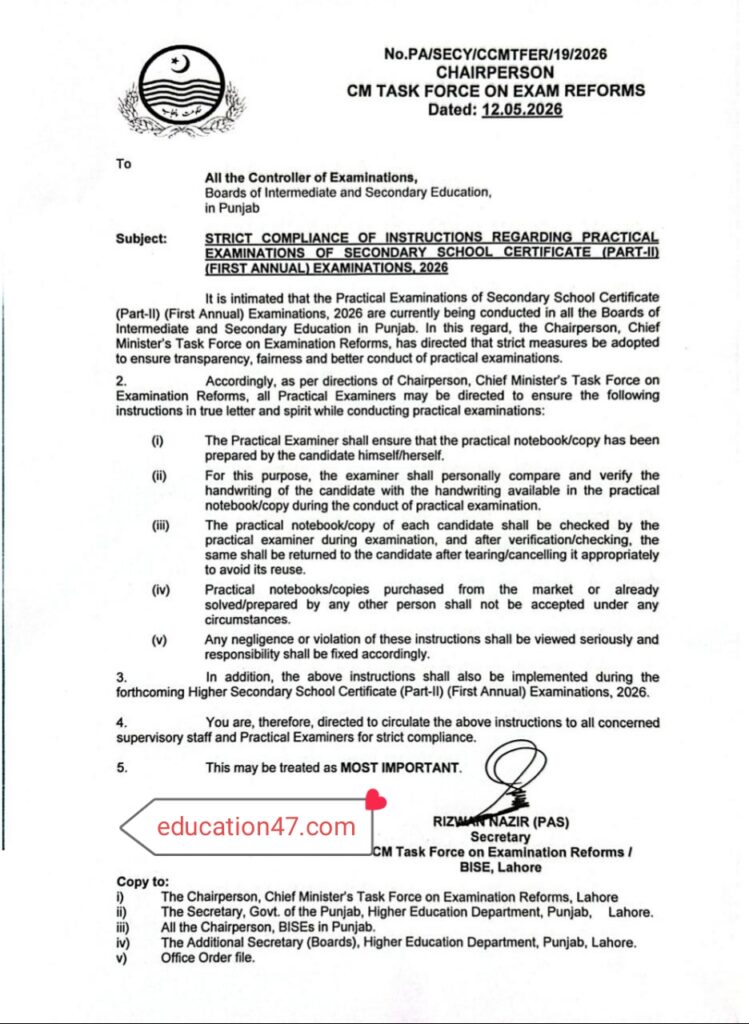 Practical Exams in Punjab 2026